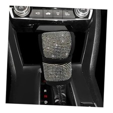 Diamond Car Shift Knob Cover, Shining Crystal Car Gear Shifter Leather AB
