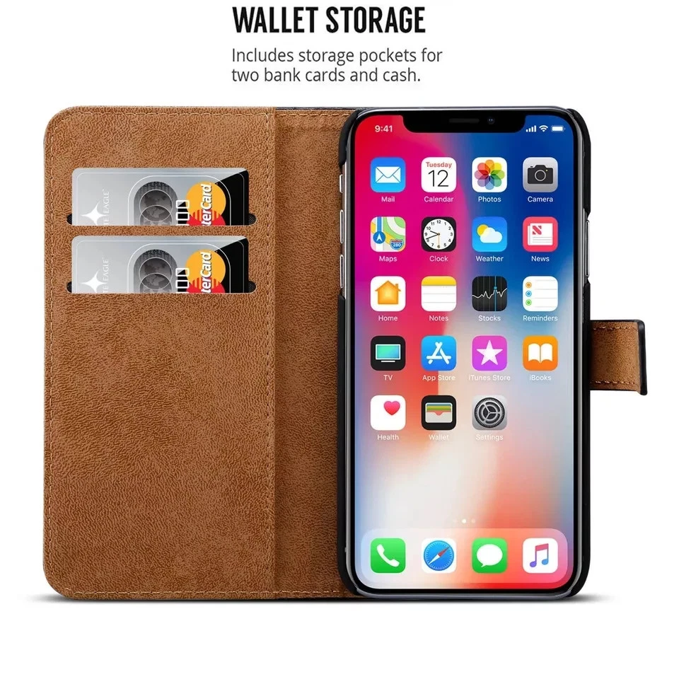 Case For HTC ONE M8 - Leather Wallet Stand Slim Phone Kick Stand Case Cover - Image 3 of 4