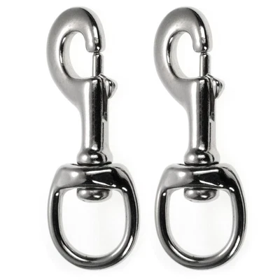 GANZOO Karabiner-Haken mit Drehgelenk für Hundehalsband im 2er Set, robuster Stahl