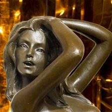Bronze Sculpture Statue Woman Marble Deco V Mavchi Rare Decor Art Rare 20th
