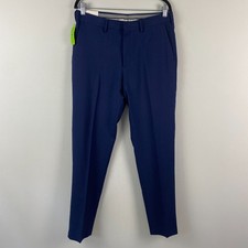 Haggar Premium Comfort Dress Pants Mens 32x32 Slim Fit Stretch Blue