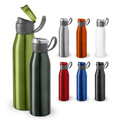 Sportflasche Trinkflasche Wasserflasche aus Aluminium mit Griff und Deckel 650ml