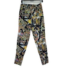 RARE VTG 90  S MOSCHINO WOMEN  S PEACE PRINT JEANS MULTICOLOUR MULTICOLOUR SIZE S