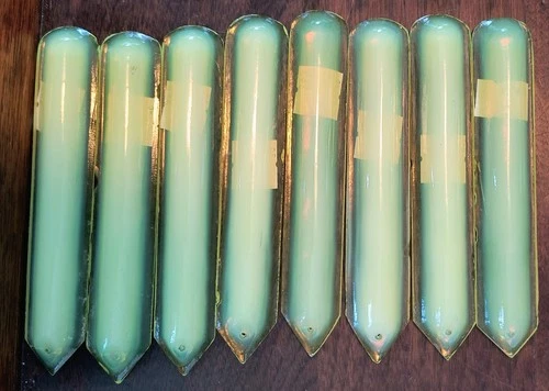 8 Pieces 6"  Antique Art Glass Prisms Steuben Glass or Tiffany Studios  NOS #1