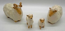 Set of 4 Ceramic Sheep - Ram Ewe & 2 Lambs - Unbranded