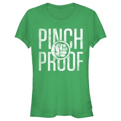 Junior's Marvel St. Patrick's Day Hulk Pinch Smash T-Shirt
