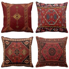 Britimes Throw Pillow Covers 20" x Pack of 4 , Colorful Red Tribal