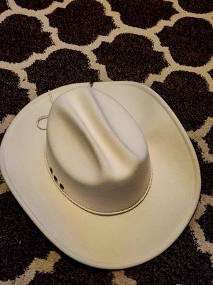 White Western Cowboy/Cowgirl Hat with Adjustable Chin Cord Strap, Rodeo Style