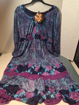 #ad #ad NWT Inman Dress Womans Size Xl Maxi Long Sleeve Lined Polyester $18.00