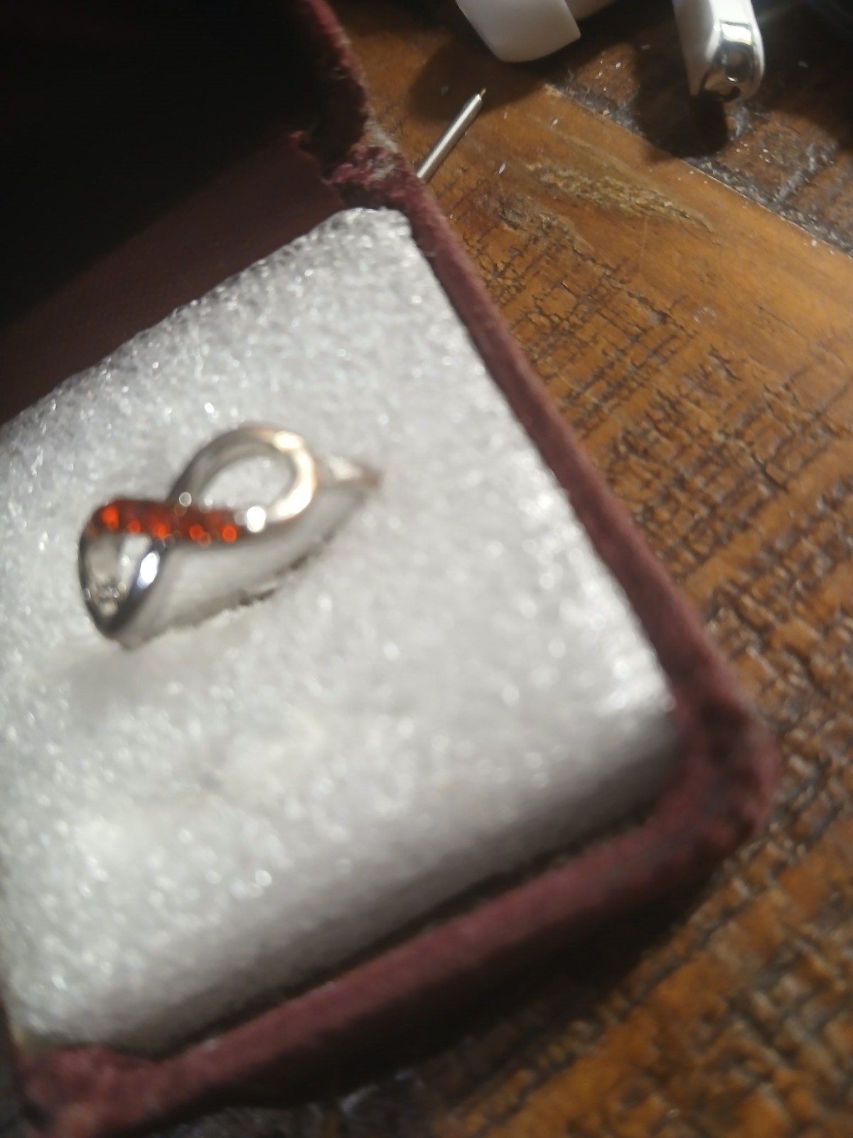 Created Ruby Infinity Ring in Sterling Silver - image 4