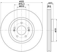 2x Bremsscheibe PRO HELLA PAGID 8DD 355 134-721 für HYUNDAI TUCSON NX4E NX4A 48V