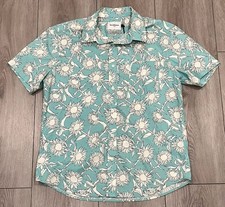 New Goodfellow  Co Men's Slim Floral Print Short Sleeve Button Down Shirt Sz L