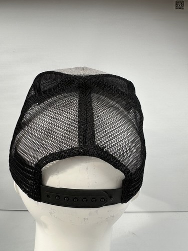 Jim Beam truckers Snap Back Cap Hat Grey Black Cap with Leather Logo - Picture 3 of 6