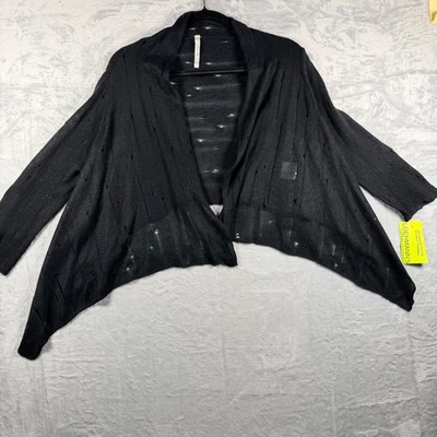 NWT Willow & Clay Black Knit Half Wrap Cardigan Women's Size M - Image 1 of 4