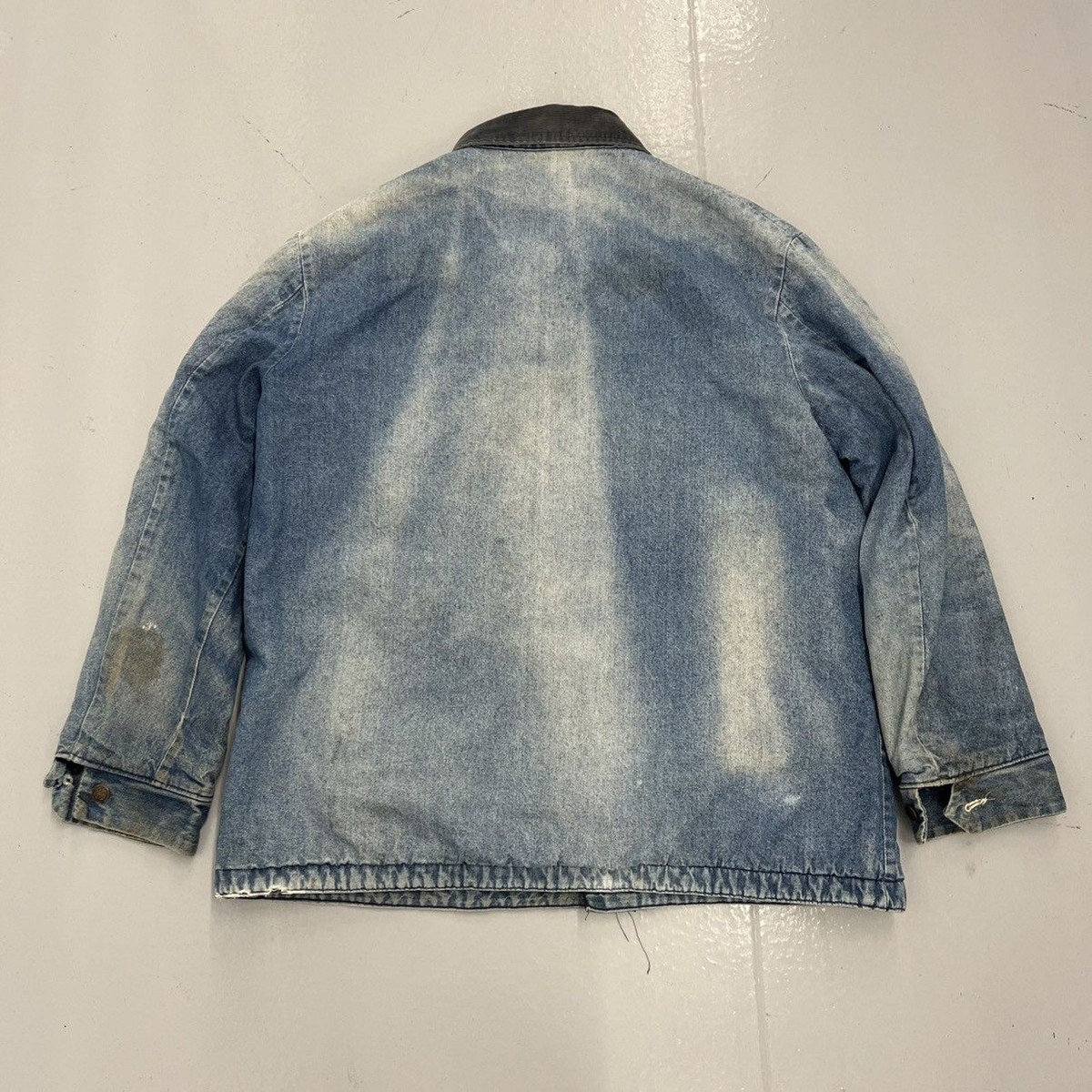 Vintage 70s Big Ben Wrangler Blue Faded Denim Chore Jacket 1970s
