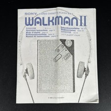 Vintage Sony WALKMAN II Stereo Cassette Player Original MANUAL ONLY WM2 1980