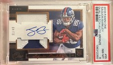2018 Panini One Saquon Barkley Dual Patch Auto Bronze RPA /49 PSA 8 PLAYER WORN!
