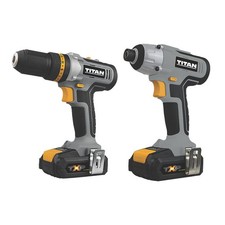 Titan Combi Drill Impact Driver Twin Pack Cordless 18V 2x2.0Ah Li-Ion Compact