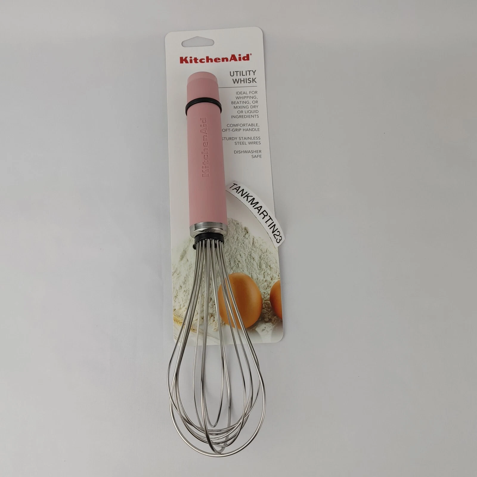 KitchenAid Pink Utility Whisk KET060OHDRA Whipping Mixing Soft Grip Handle