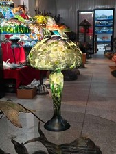 Lampada da scrivania in vetro Emile Galle'Art USA esente da tasse.