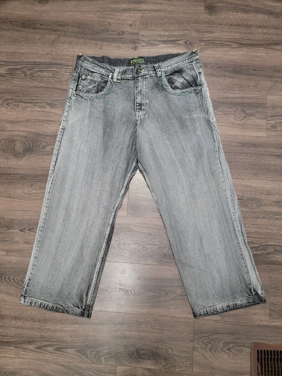 Vintage Mecca Y2k Jeans Mens Size 44x32 Baggy Denim Gray 100 Vintage Mecca Y2k Jeans Mens Size 44x32 Baggy Denim Gray 100