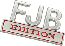 FJB Emblem 3D Fender Badge Decal for Universal Vehicle,Car,Truck,SUV Chrome Red