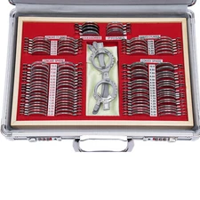 Optometry Optical Trial Lens Kit Test Metal Trial Frame Set w/ Case Box 104pcs