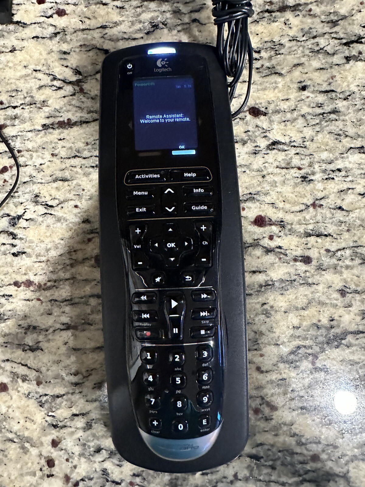 Logitech Harmony One Touch Screen Universal Remote & Charging Dock - Works! -