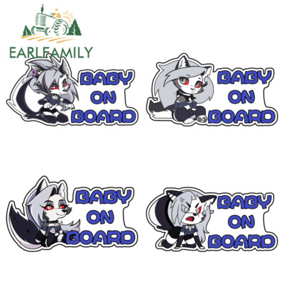 EARLFAMILY 5.1'' Chibi Loona Warning Baby on Board Anime Car Decal Vinyl Sticker