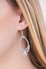 Paparazzi Earrings- Must Love Luster- Pink Rhinestone Teardrop- Fashion Fix