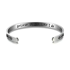 Men Women Stainless Steel Bracelet Cuff Bangle Friendship Inspirational Jewelry