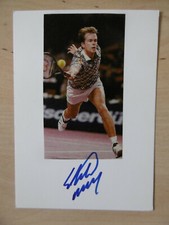 Stefan Edberg Autogramm signed 10x15 cm Karteikarte mit Magazinbild