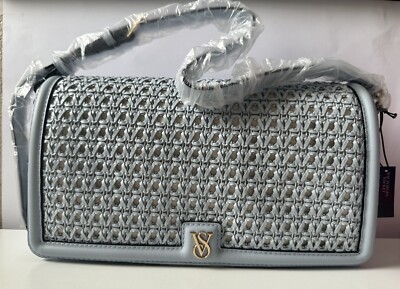 New Victoria's Secret Baguette Leather Shoulder Bag $65 Blue