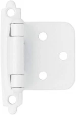 Lot of 25 Pairs (50pcs) Self Closing OVERLAY Flush Cabinet Hinges - White
