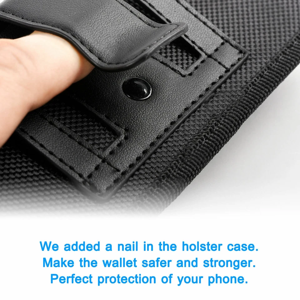 Coldre bolsa estojo telefone náilon horizontal com clipe de cinto para iPhone 12 Pro Max. - Imagem 3 de 4