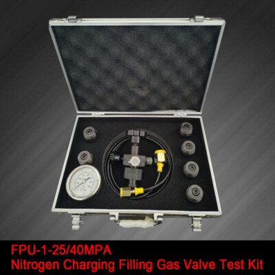7 in 1 Hydraulic Accumulator Nitrogen Charging Fill Gas Valve Pressure Test Kit
