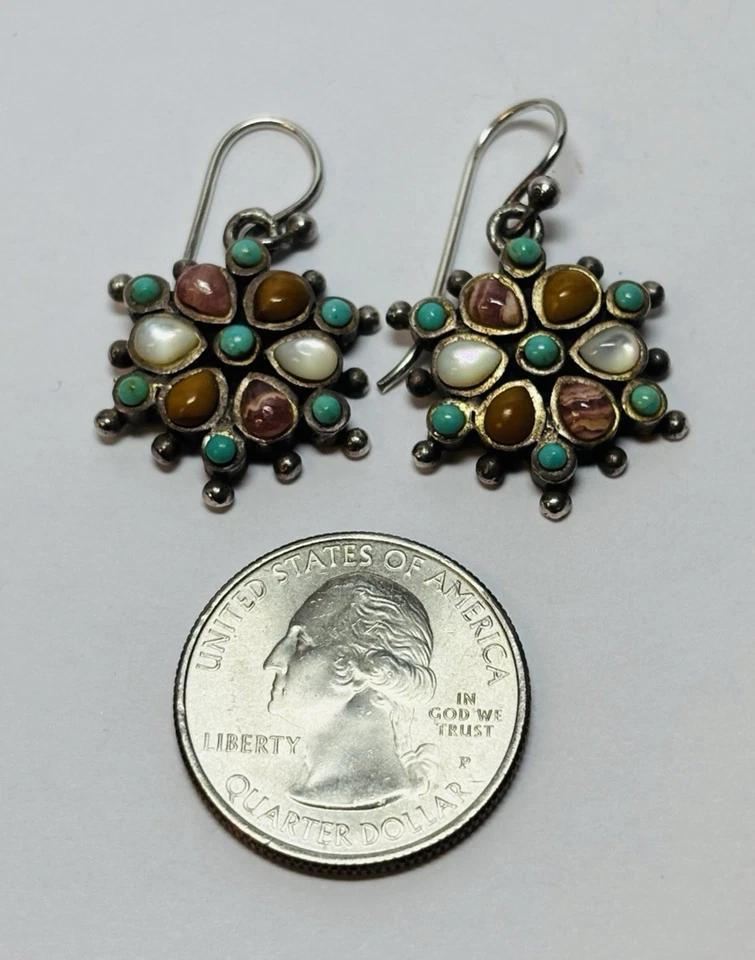 Barse Sterling 925 Silver Multigemstone Dangle Earrings - Imagem 4 de 4