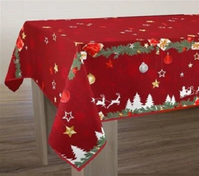 NAPPE ANTI-TACHES NOEL ROUGE - GRIS - BLANC
