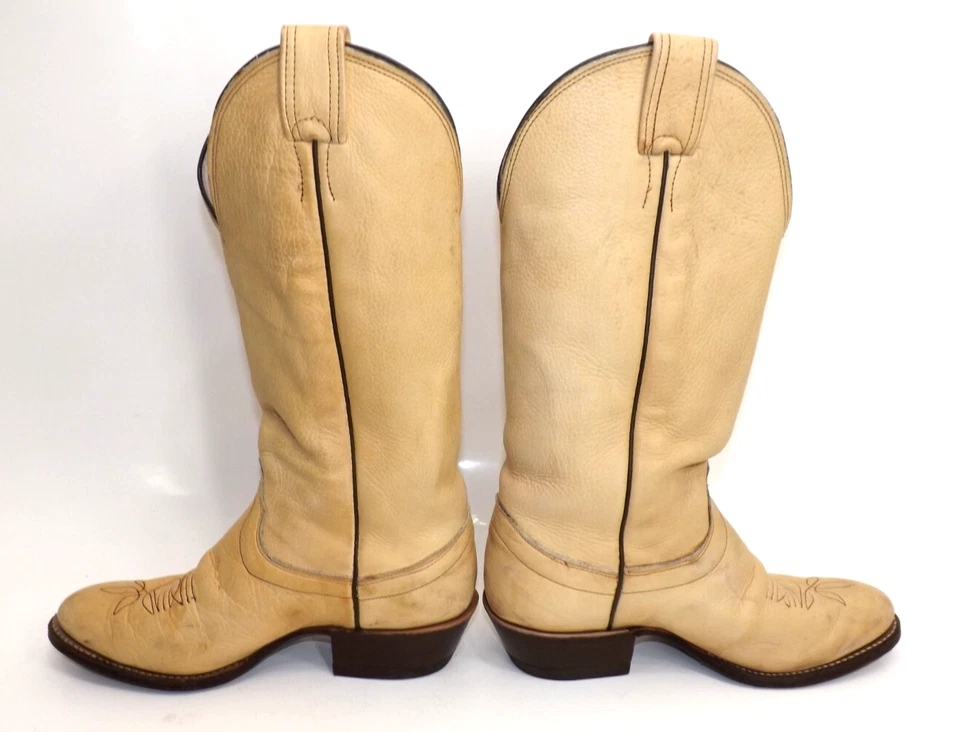 Botas vaqueras Olathe hechas en EE. UU. de cuero tostado - para hombre talla 8 E Foto 4 de 4