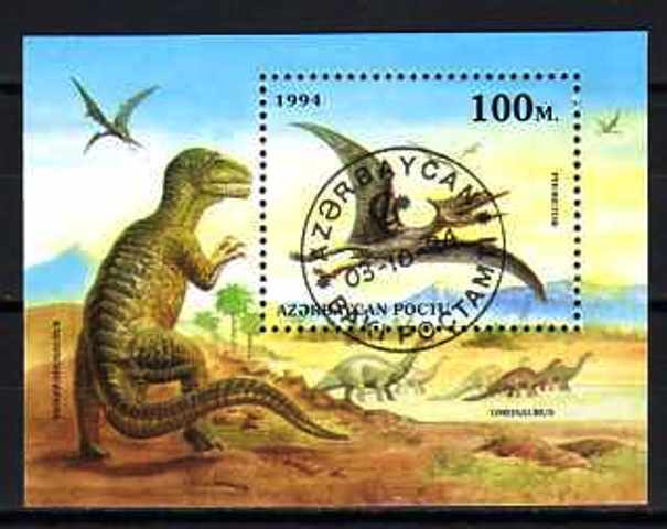 Azerbejdżan 1994 Zwierzęta Prehistoryczne (3) Blok N # Yvert 9 Zdewaluowany