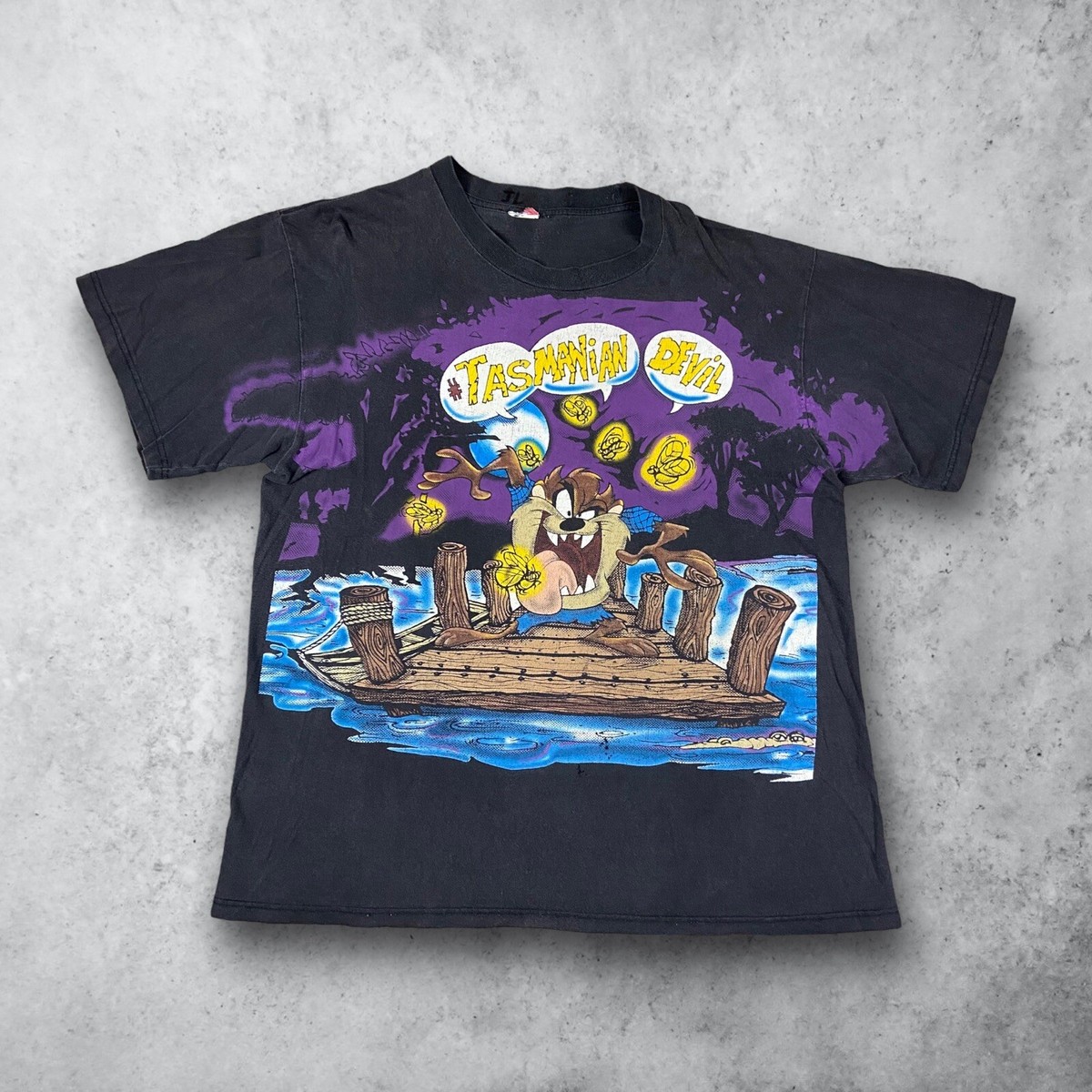 90s USA製 LOONEY TUNES タズ Tシャツ オーバープリント 90s USA製