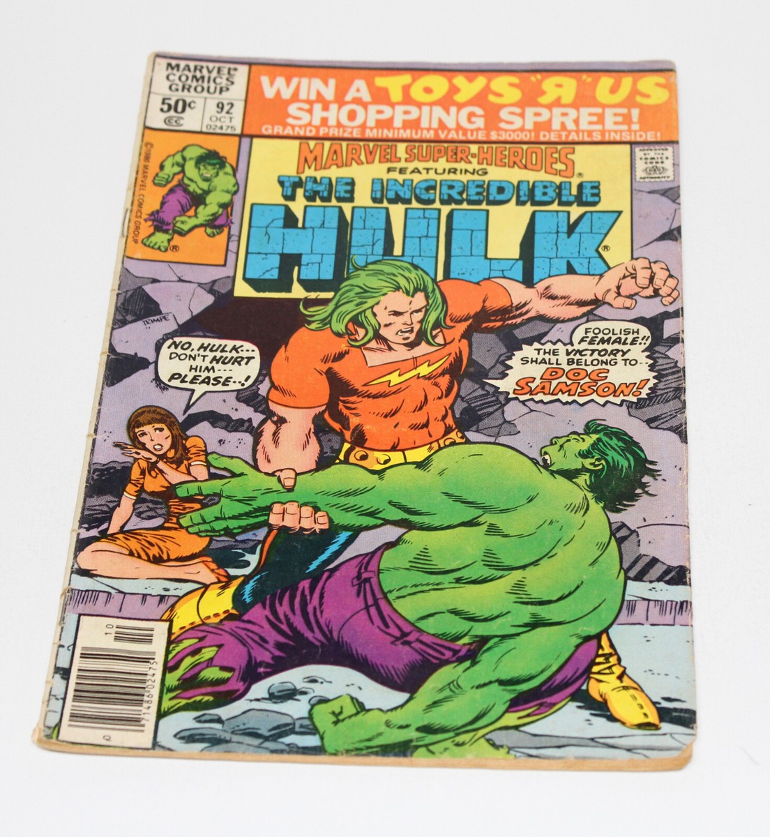1980 Marvel Super-Heroes The Incredible Hulk Marvel Comic Group