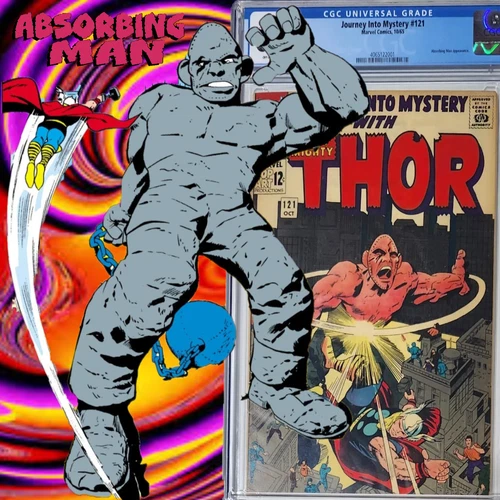 1965 Journey into Mystery 121, CGC 8.0, Absorbing Man vs Thor, Loki
