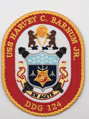 Ship's crest patch of USS HARVEY C. BARNUM JR. (DDG 124)