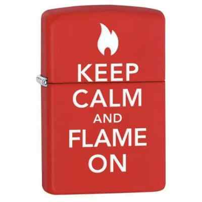 Zippo 28671 Keep Calm and Flame On Red Matte | eBay
