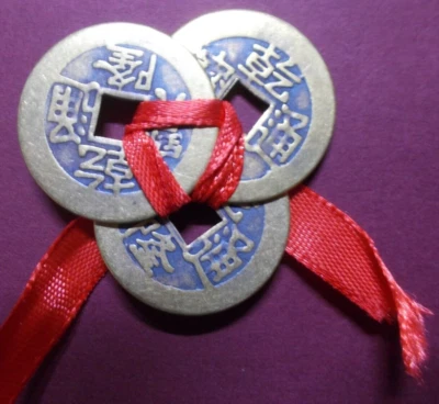 Chinese,Feng Shui,Metal Lucky Coins~I Ching~set of 3 large 28mm~A~UK Seller~