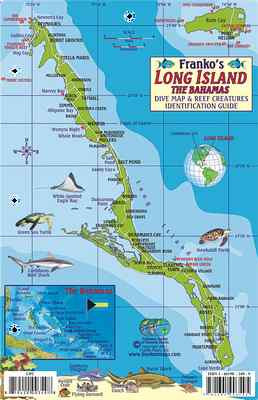 Long Island Bahamas Map & Reef Creatures Guide Waterproof Fish Card Franko Maps