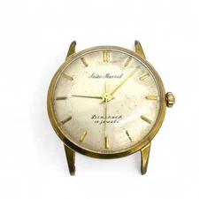 Seiko Hand-Wound Wristwatch Marvel J14004 Analog Gold Ivory Fashion Accesory