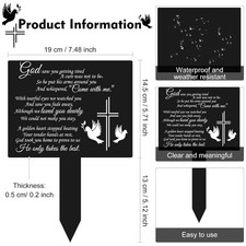 Black Acrylic Grave Marker Yard Stake - Outdoor Decor