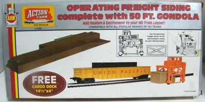 HO AHM 11106 Operating Freight Siding with 50 Ft. Gondola  IOB